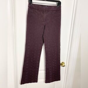 ELIE TAHARI Textured Fabric Stretch Pants Purple 6